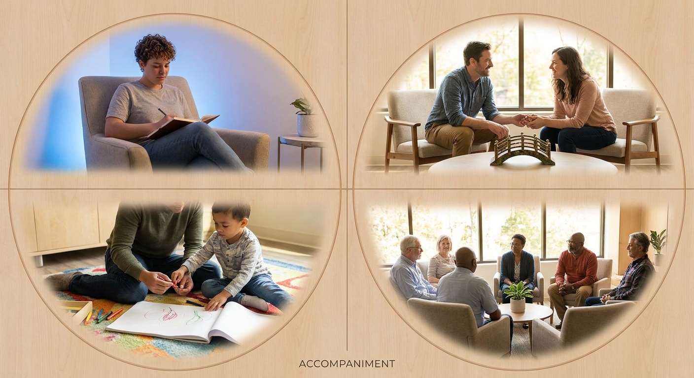 Accompagnement individuel, couples, enfants et groupes : quelle formule choisir ?